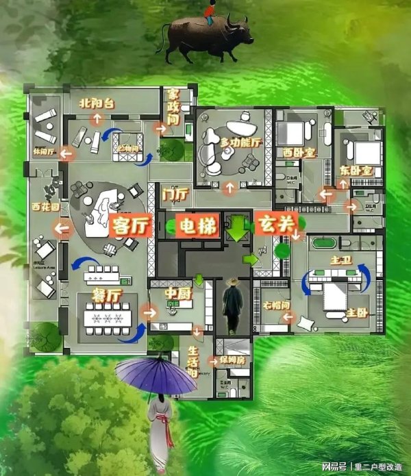 忠琦配资 493㎡大胆去阳台化，用紧凑美学拯救动线乱象，格局封神！